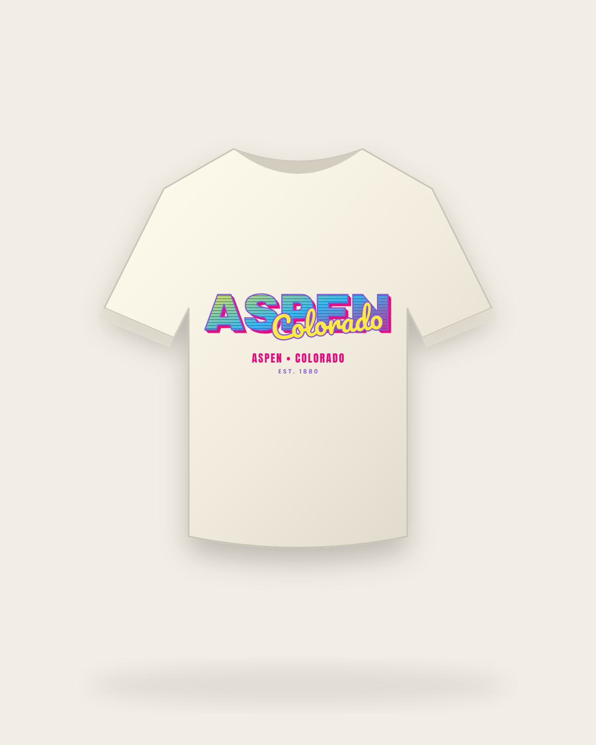 Aspen Music TV Vintage Wash Tee in Ivory