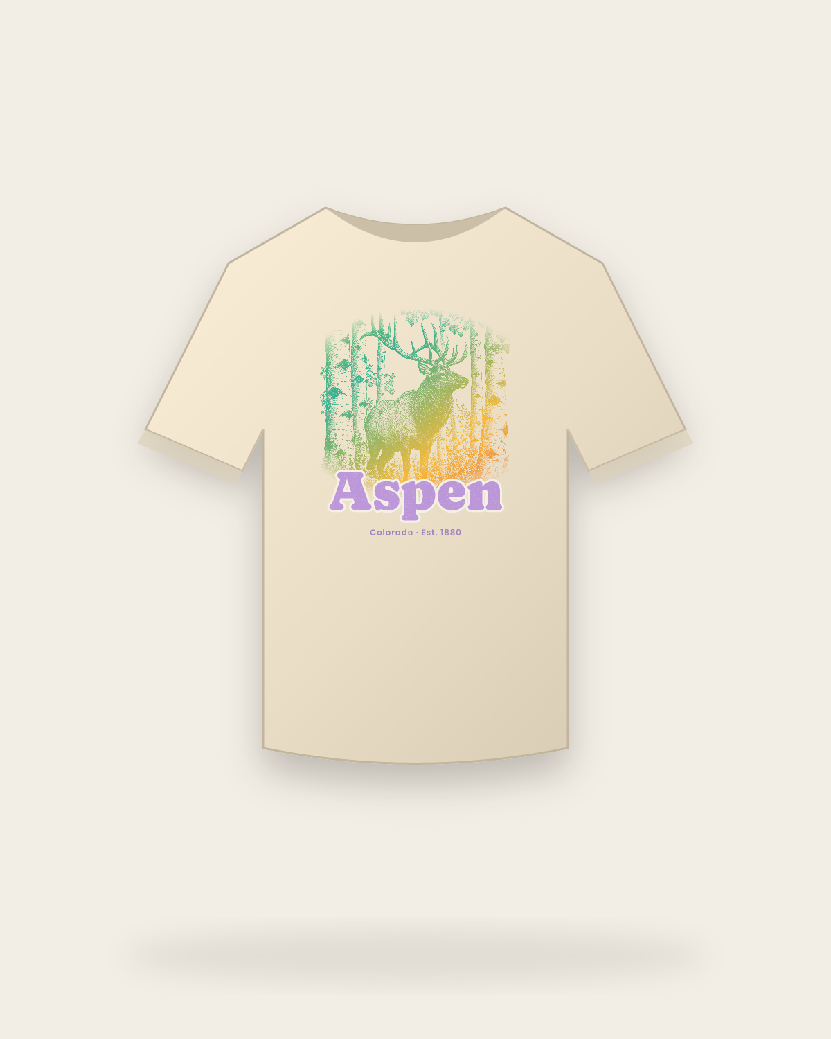 Aspen Elk in the Aspens Classic Tee in Natural