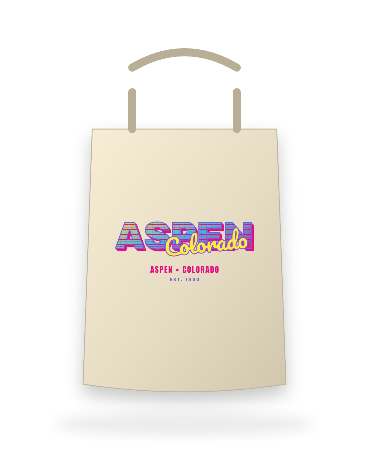 Aspen Music TV Canvas Tote in Beige