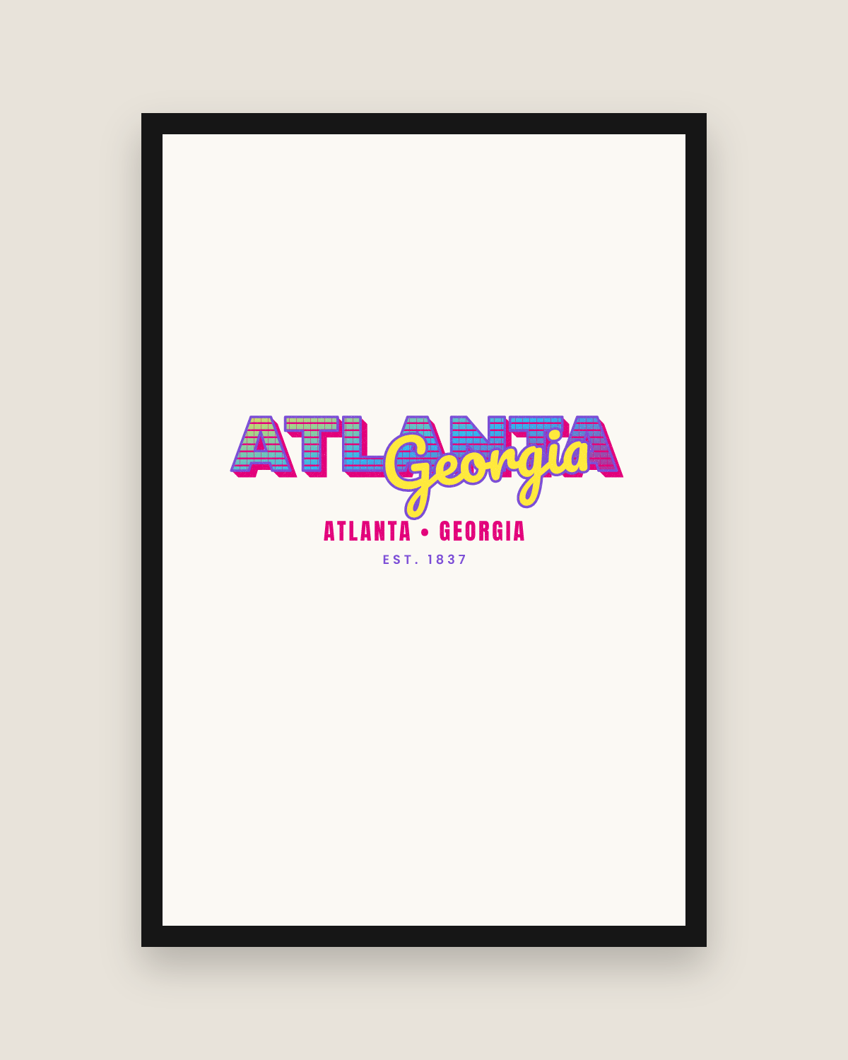 Atlanta Music TV Matte Poster in White