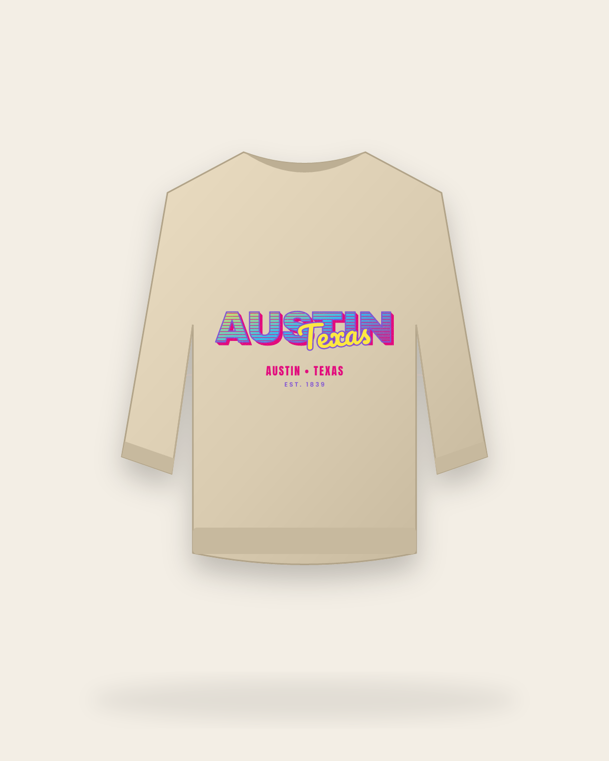 Austin Music TV Crewneck Sweatshirt in Sand