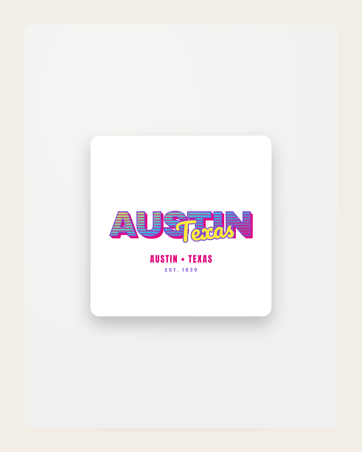 Austin Music TV Fridge Magnet in White