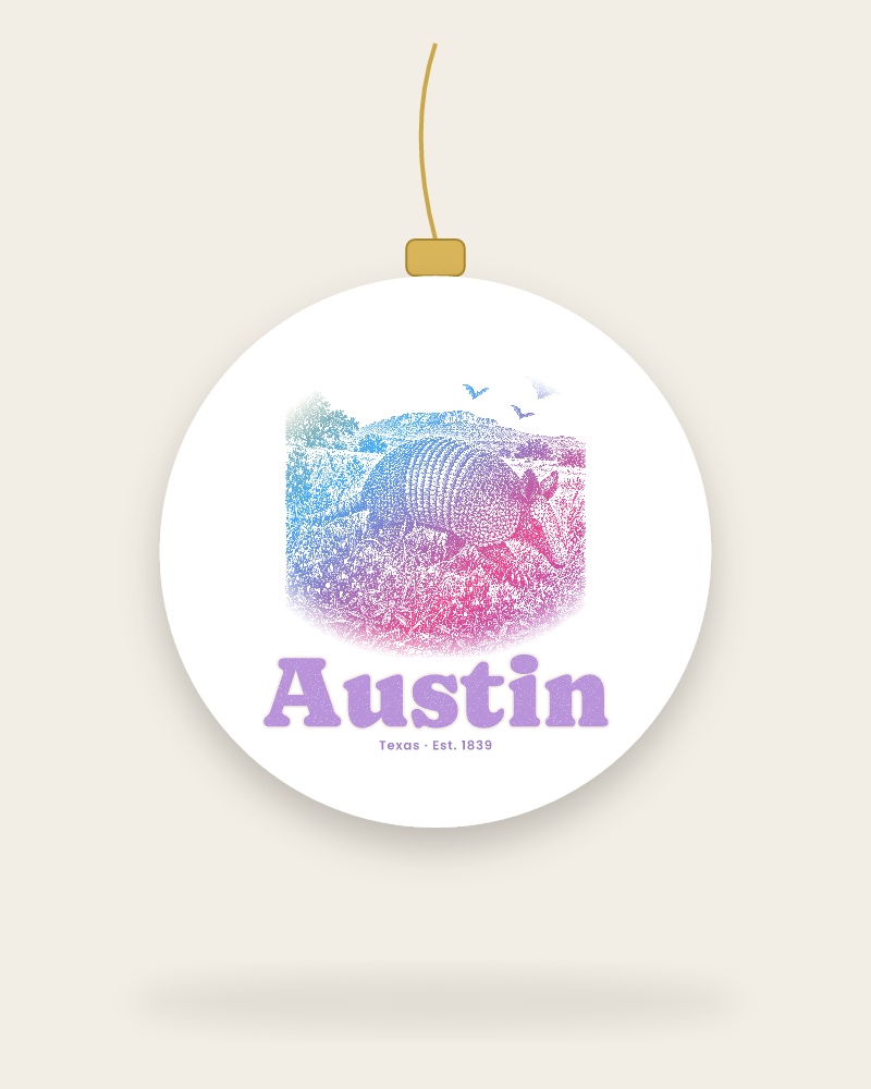 Austin Armadillo Ceramic Ornament