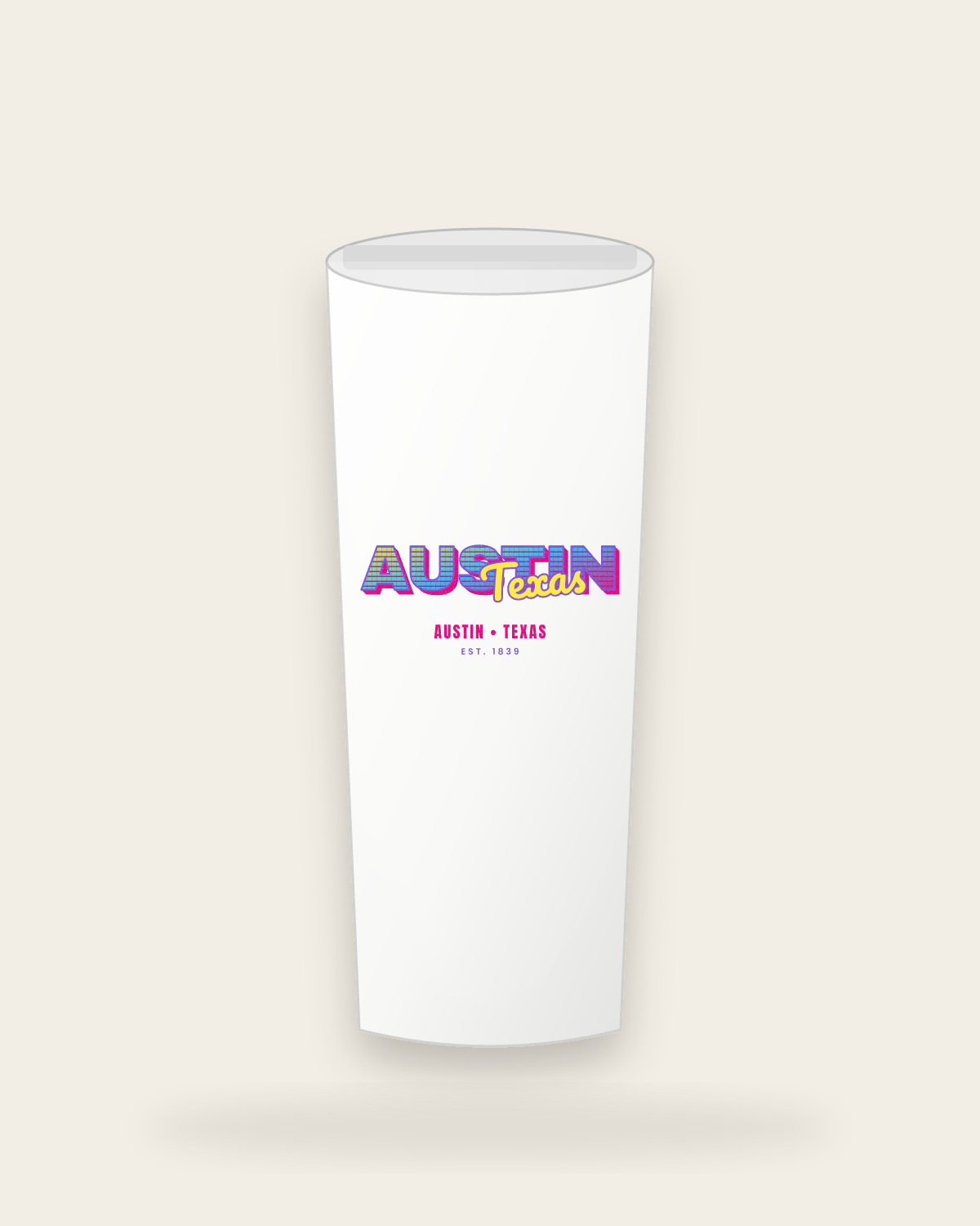 Austin Music TV Insulated Tumbler 20oz in White
