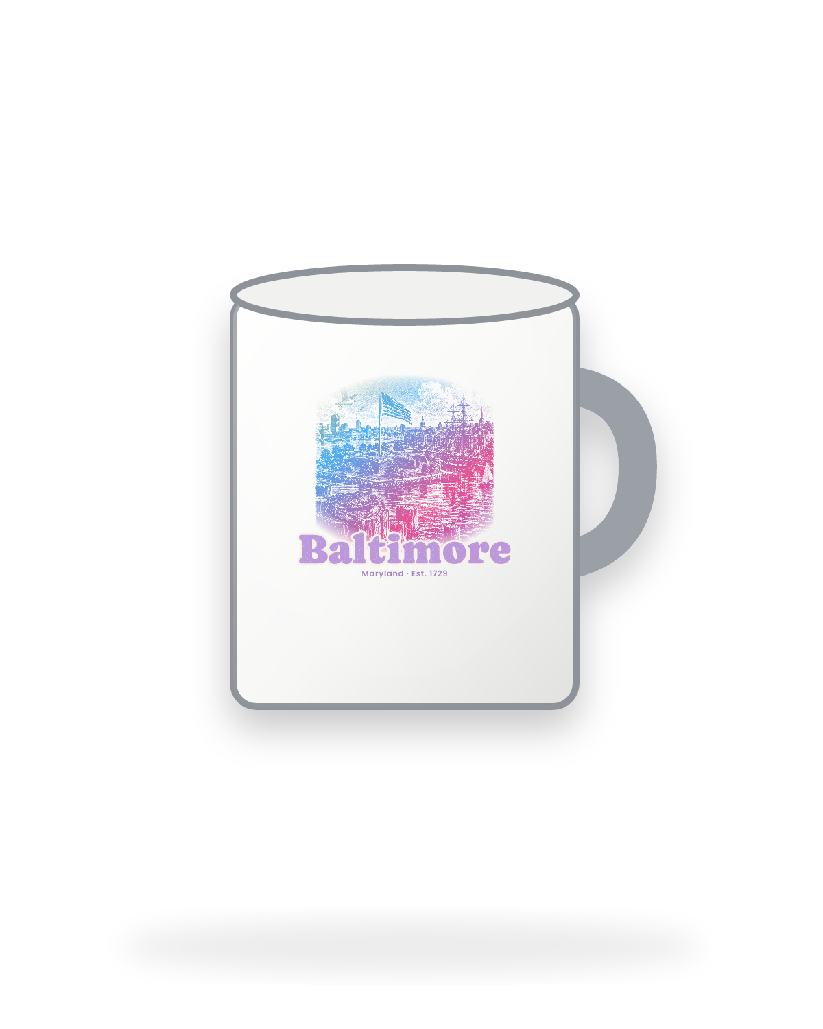 Baltimore Star Fort Harbor Enamel Camp Mug in White