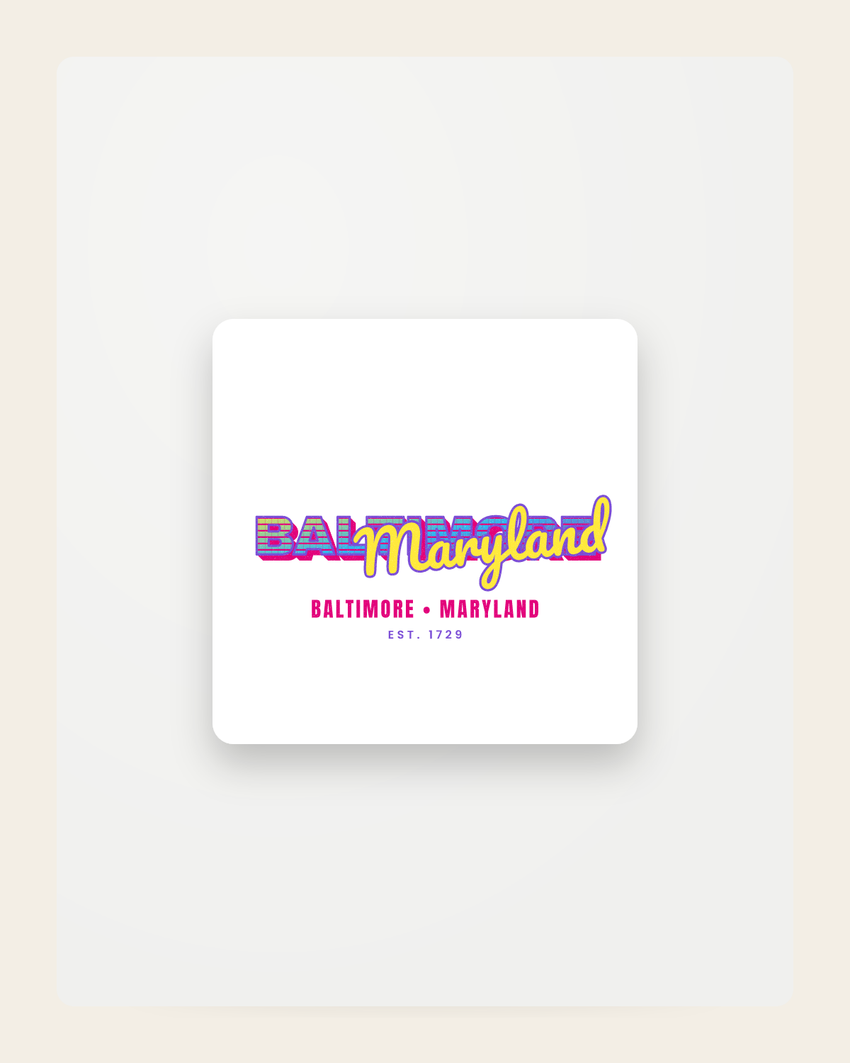 Baltimore Music TV Fridge Magnet in White