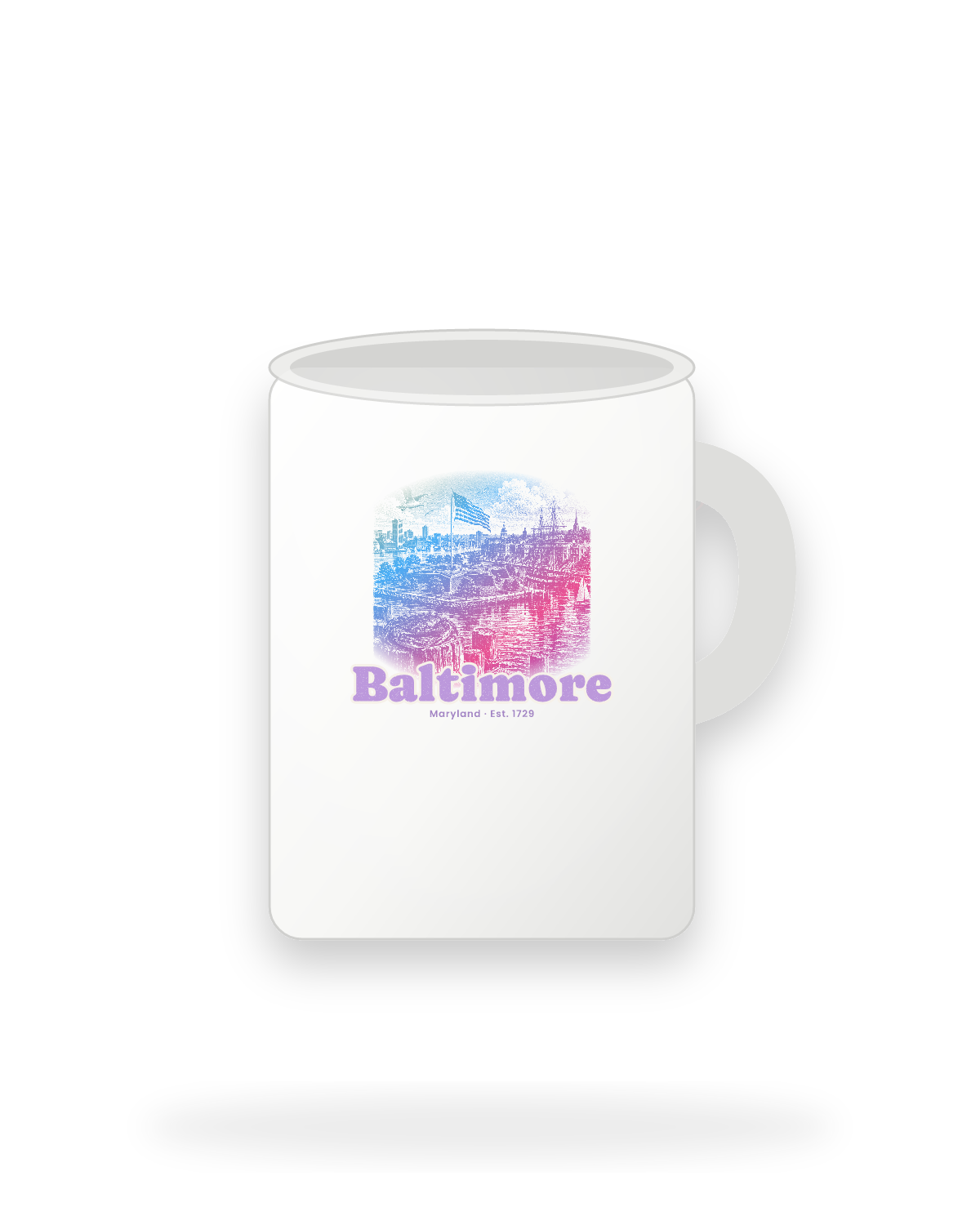 Baltimore Star Fort Harbor Ceramic Mug 15oz in White