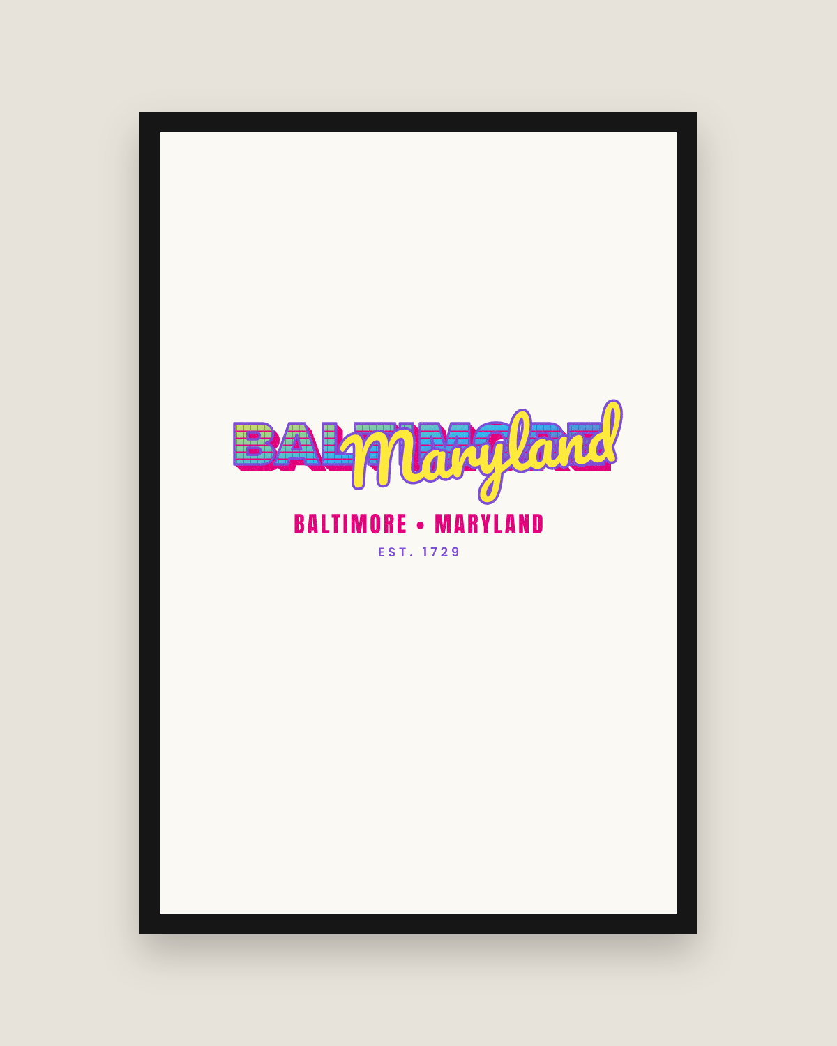 Baltimore Music TV Matte Poster in White