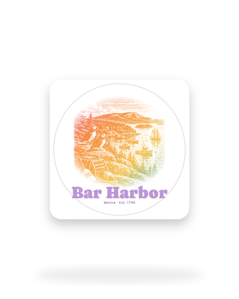 Bar Harbor Harbor Puffins Kiss-Cut Sticker