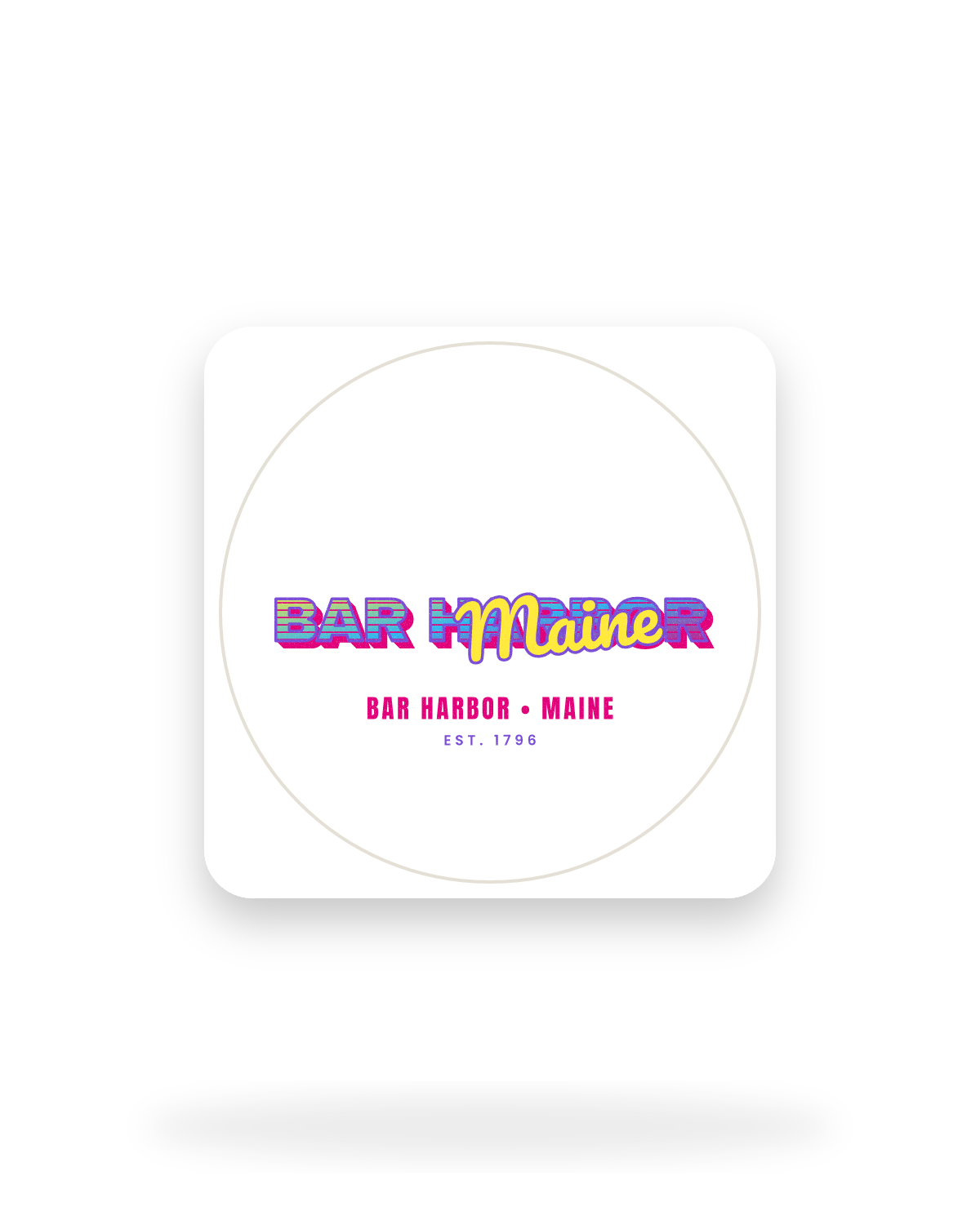Bar Harbor Music TV Kiss-Cut Sticker in White