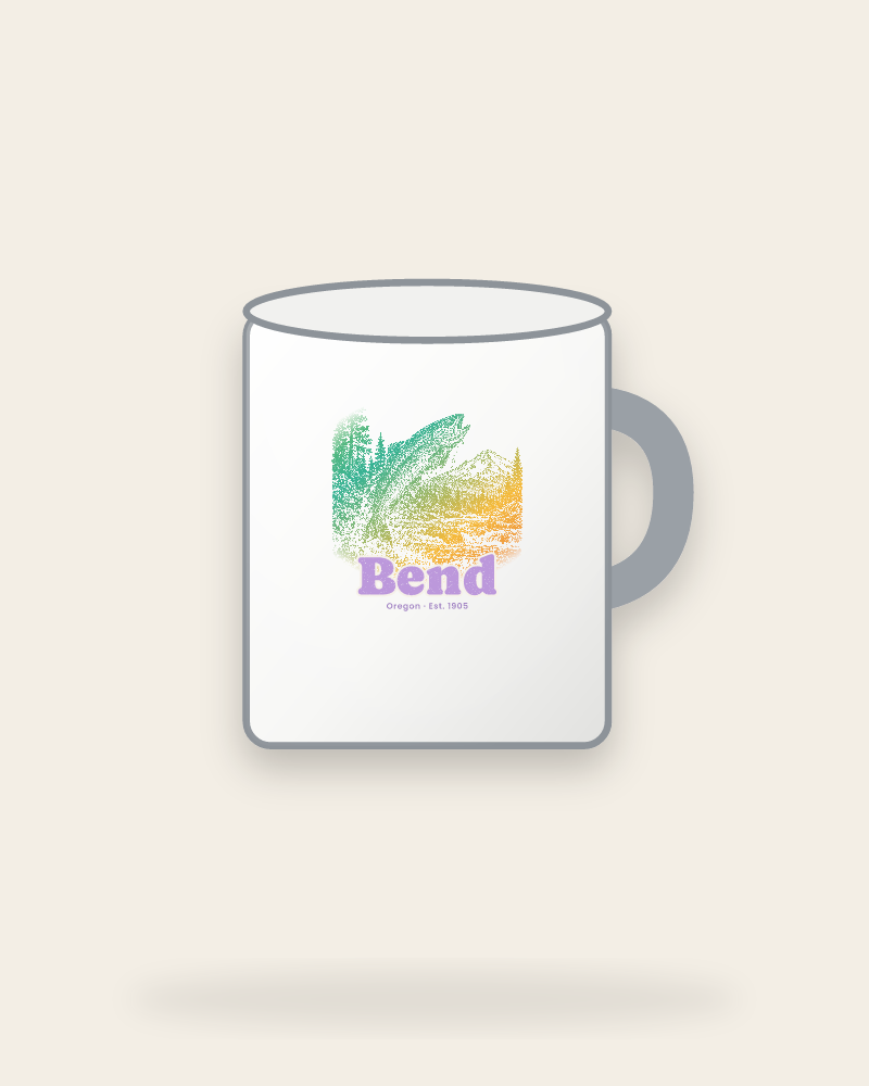 Bend Rainbow Trout Enamel Camp Mug