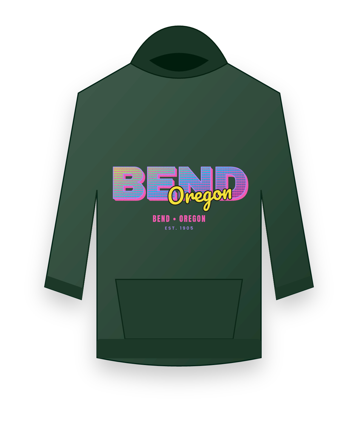 Bend Music TV Hooded Sweatshirt in Forest Green