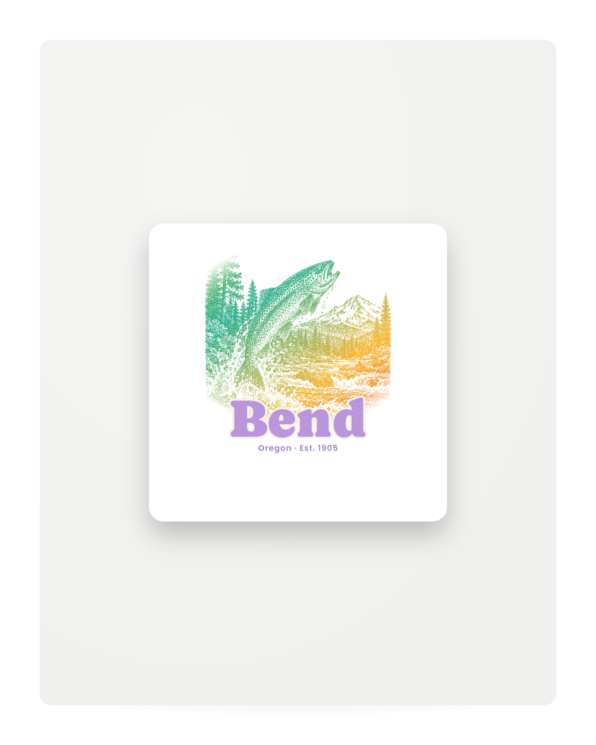 Bend Rainbow Trout Fridge Magnet in White