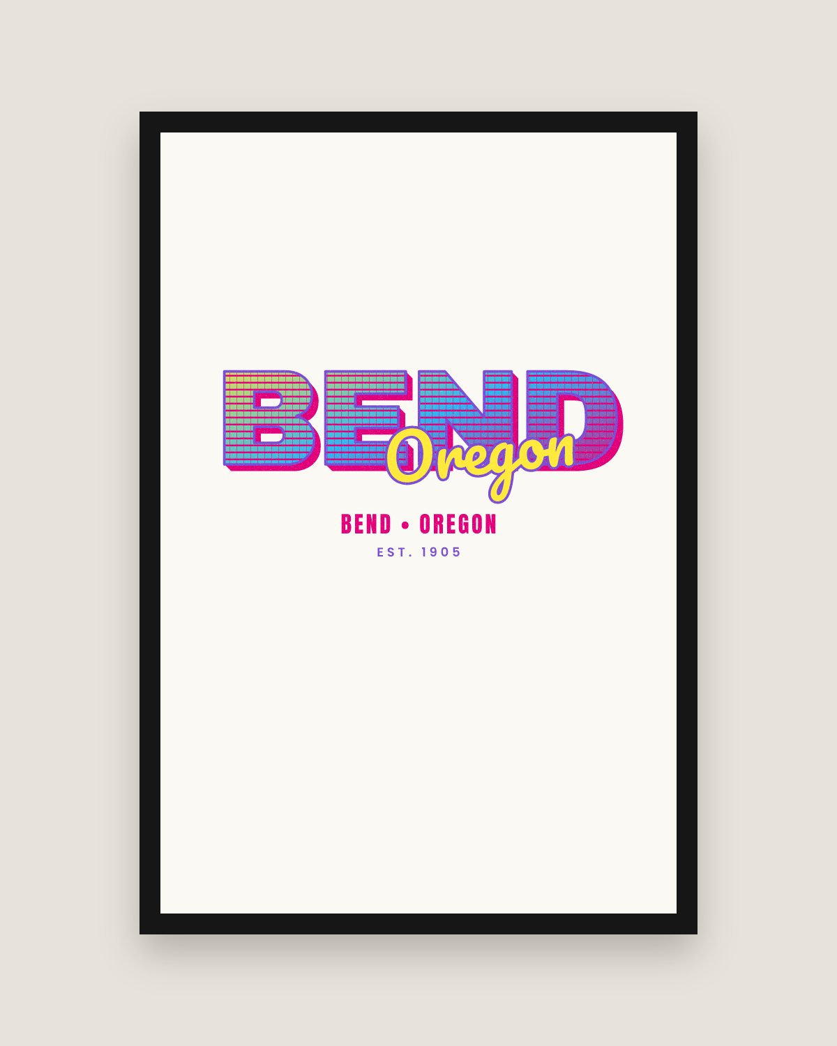 Bend Music TV Matte Poster in White