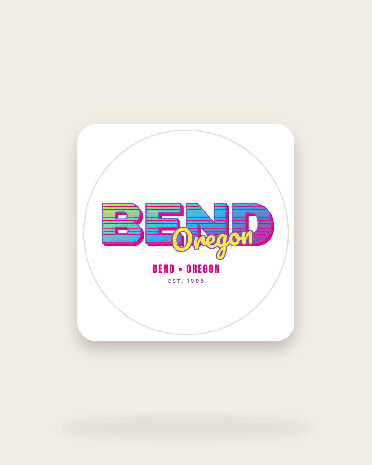 Bend Music TV Kiss-Cut Sticker in White