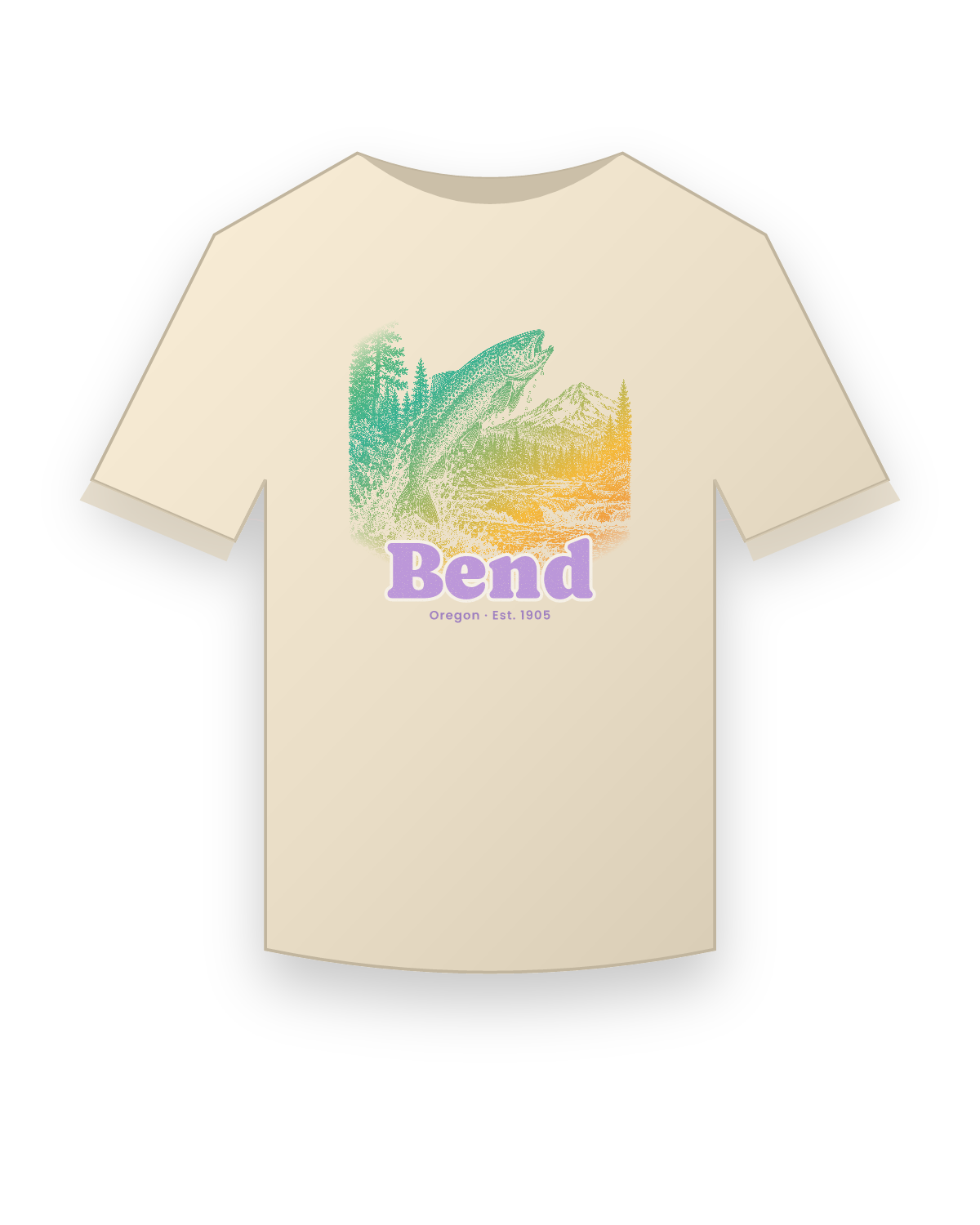 Bend Rainbow Trout Classic Tee in Natural