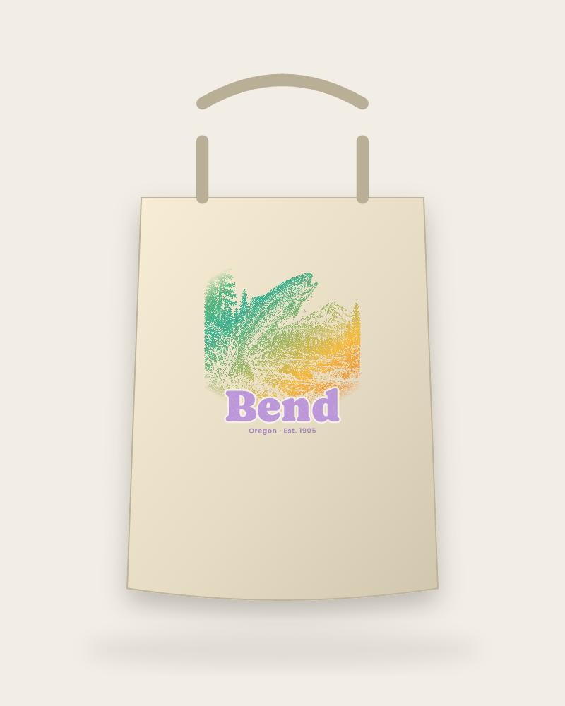 Bend Rainbow Trout Canvas Tote