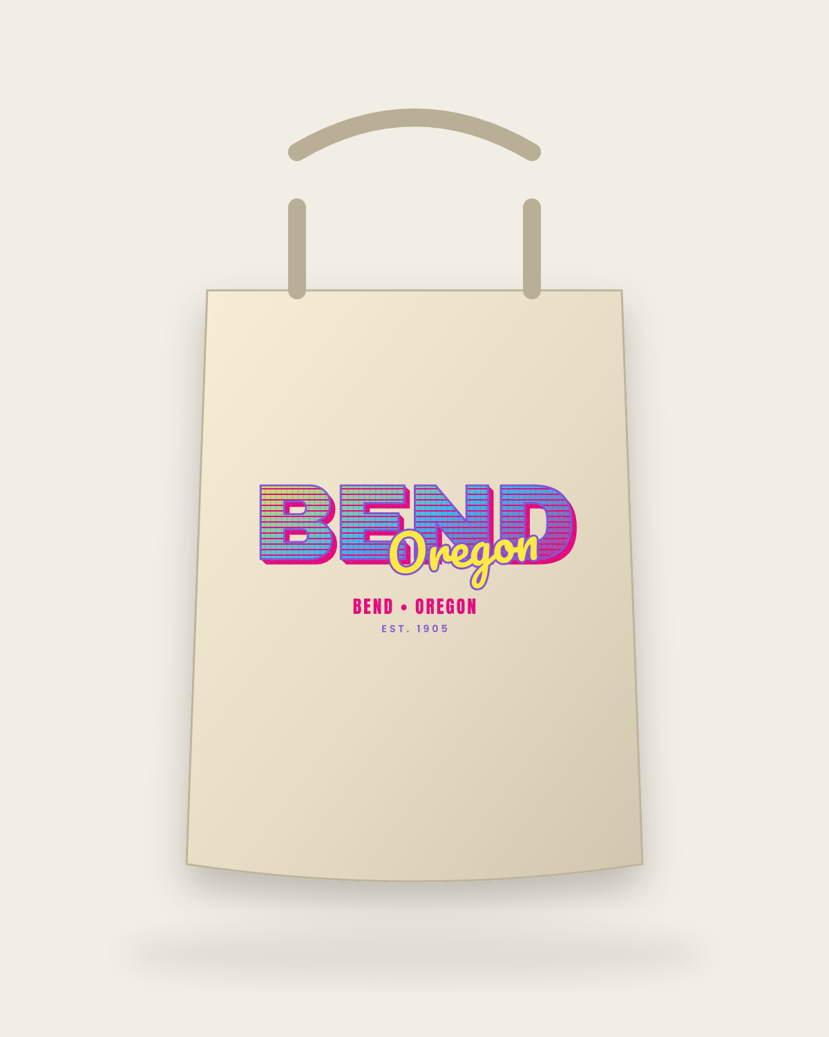 Bend Music TV Canvas Tote in Beige