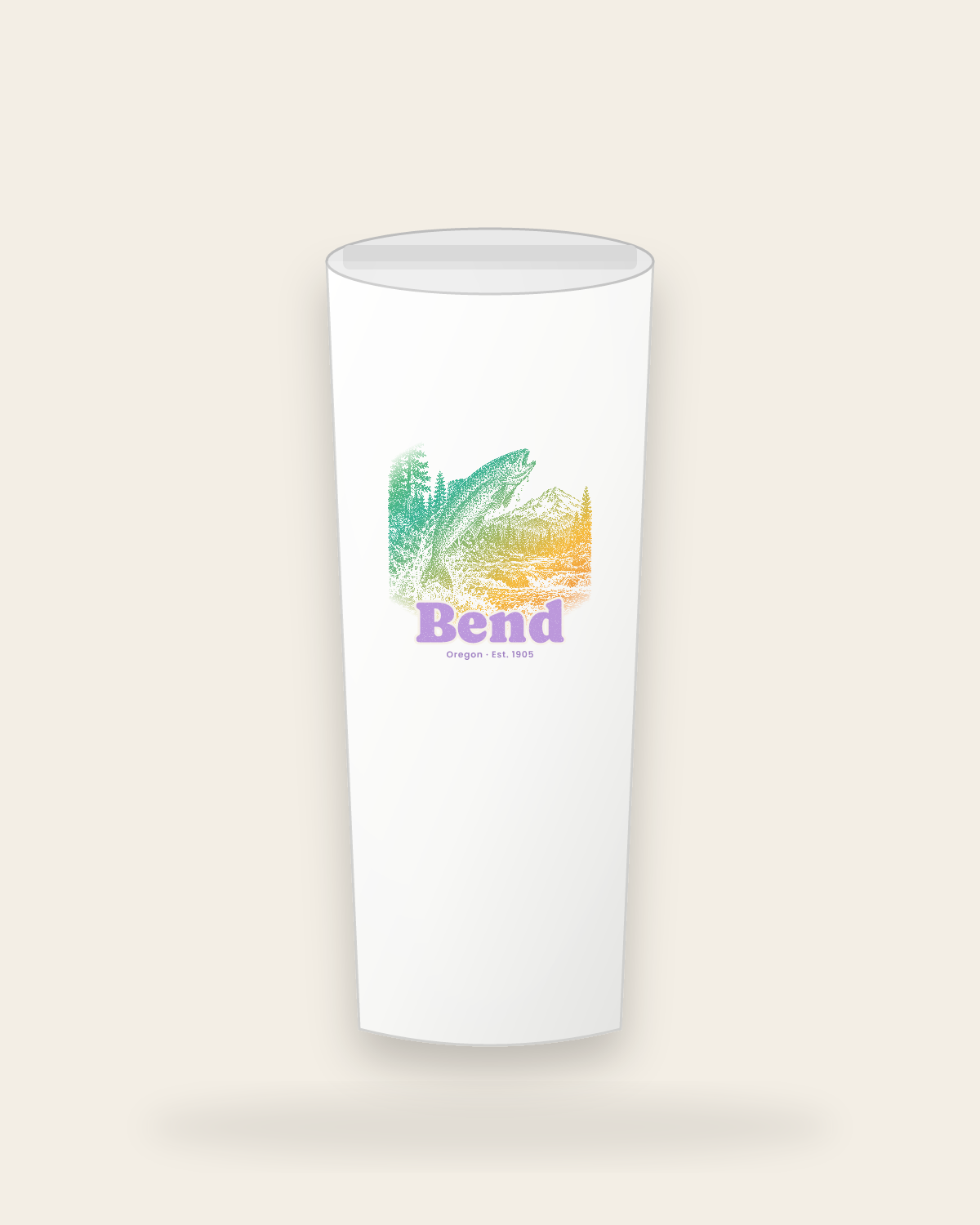 Bend Rainbow Trout Insulated Tumbler 20oz in White