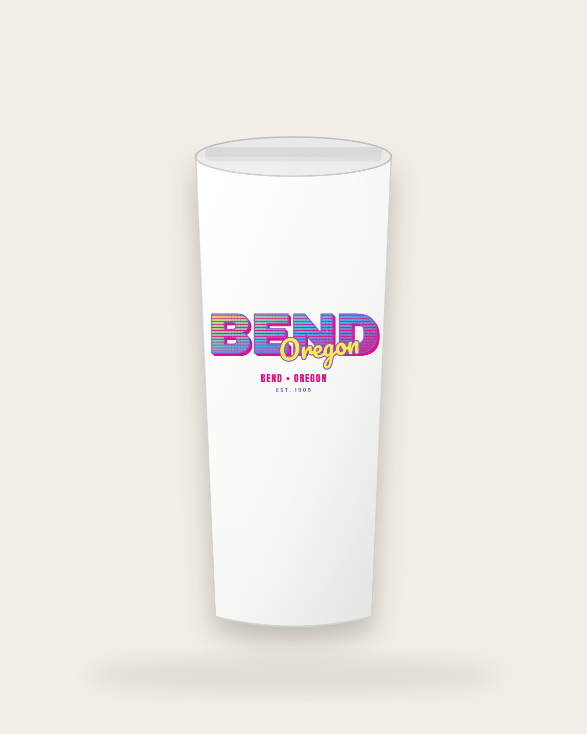 Bend Music TV Insulated Tumbler 20oz in White