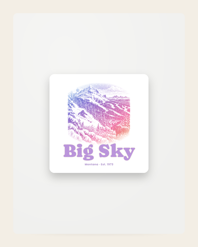 Big Sky Lone Mountain Fridge Magnet