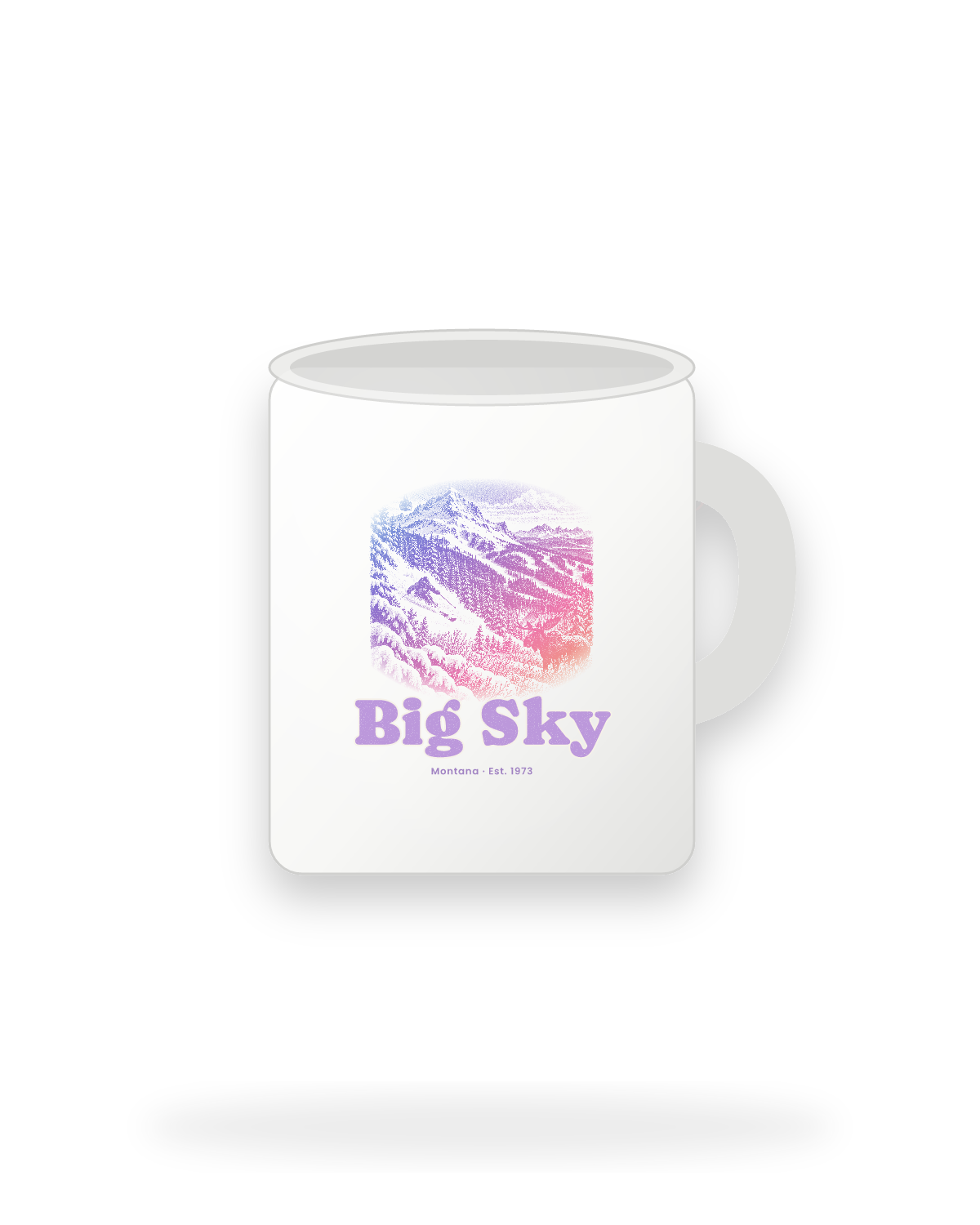 Big Sky Lone Mountain Ceramic Mug 11oz in White