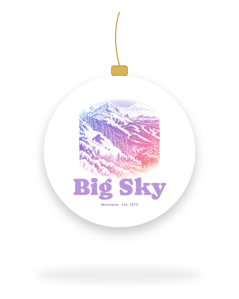 Big Sky Lone Mountain Ceramic Ornament