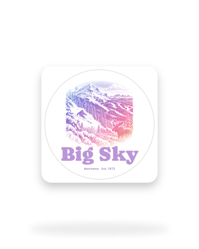 Big Sky Lone Mountain Kiss-Cut Sticker