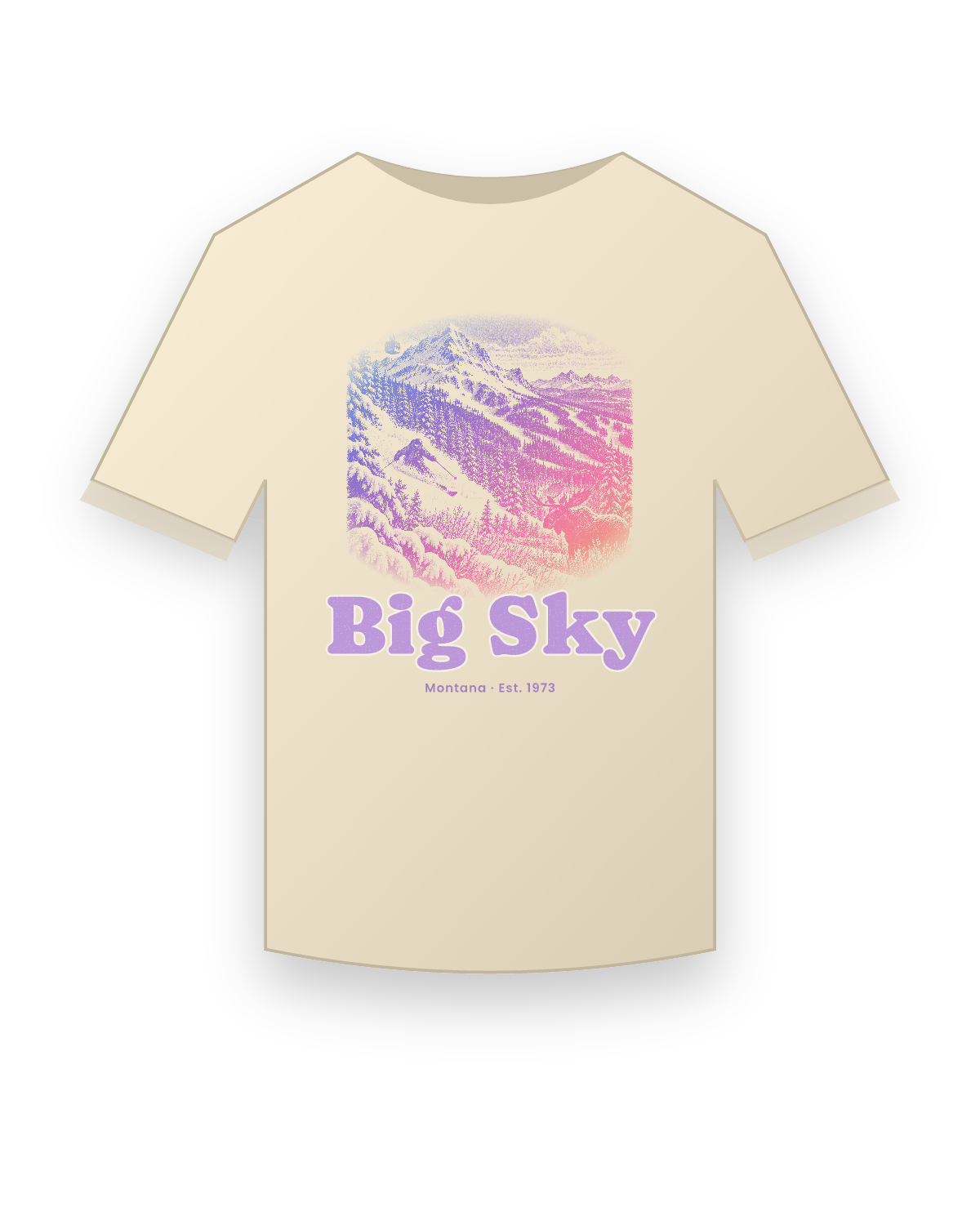Big Sky Lone Mountain Organic Cotton Tee in Natural