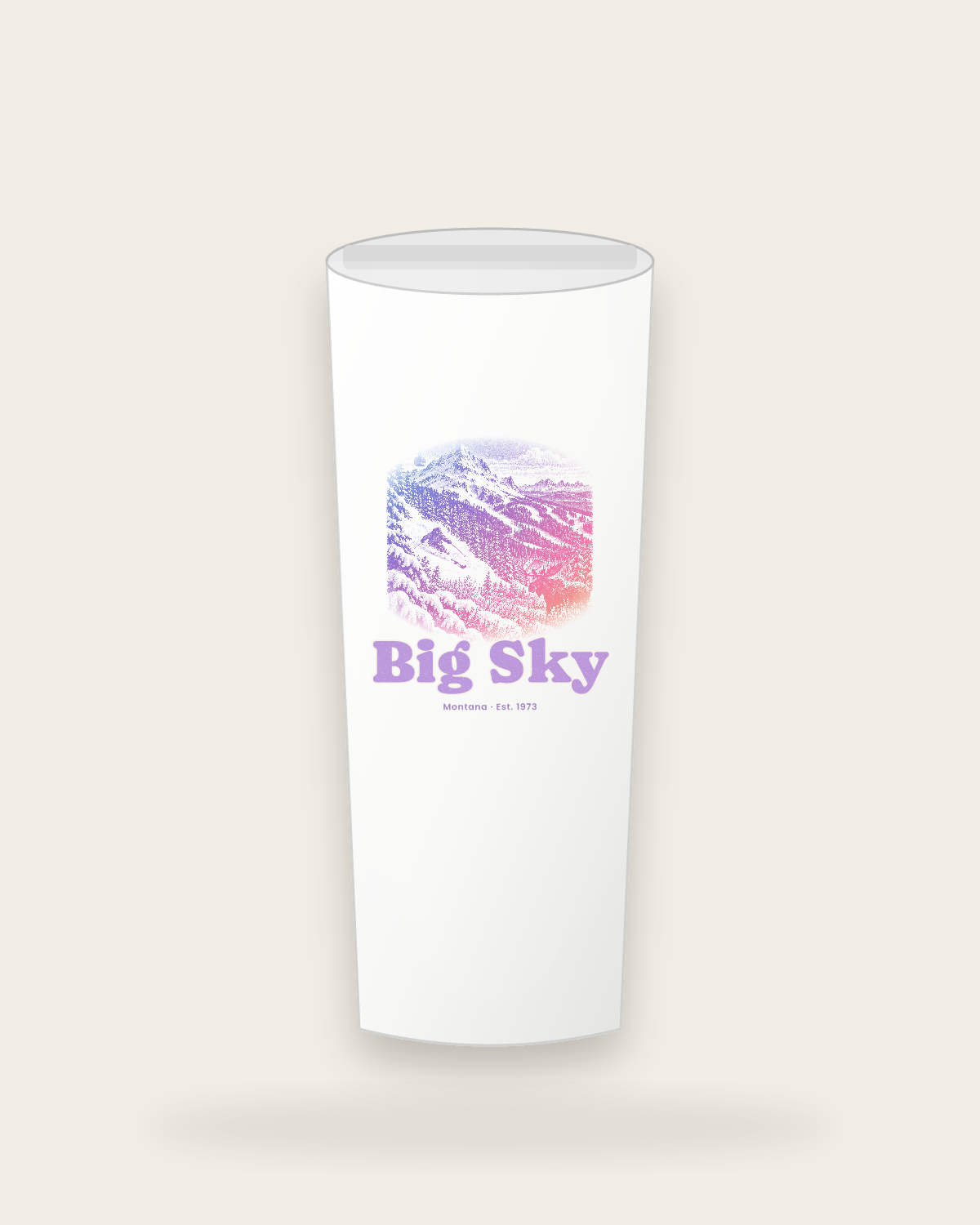 Big Sky Lone Mountain Insulated Tumbler 20oz in White