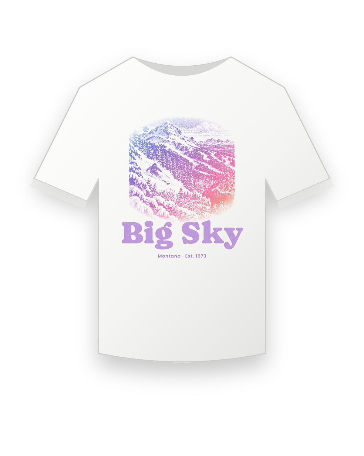 Big Sky Lone Mountain Youth Tee in White