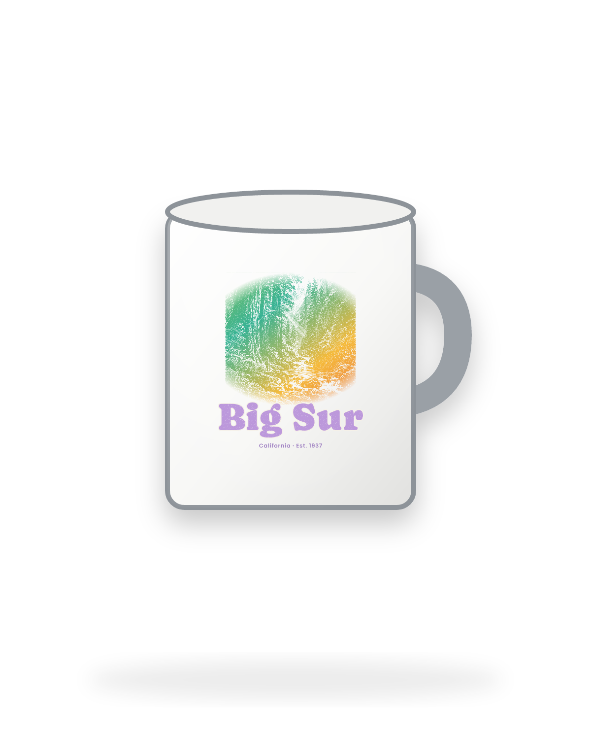 Big Sur Redwood Gorge Enamel Camp Mug in White