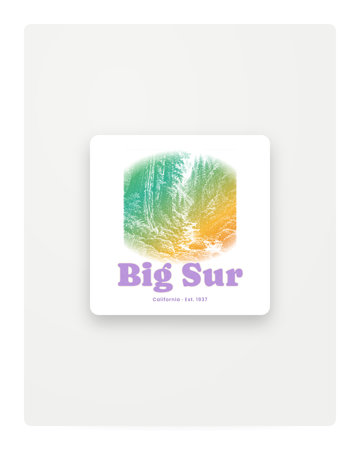 Big Sur Redwood Gorge Fridge Magnet in White