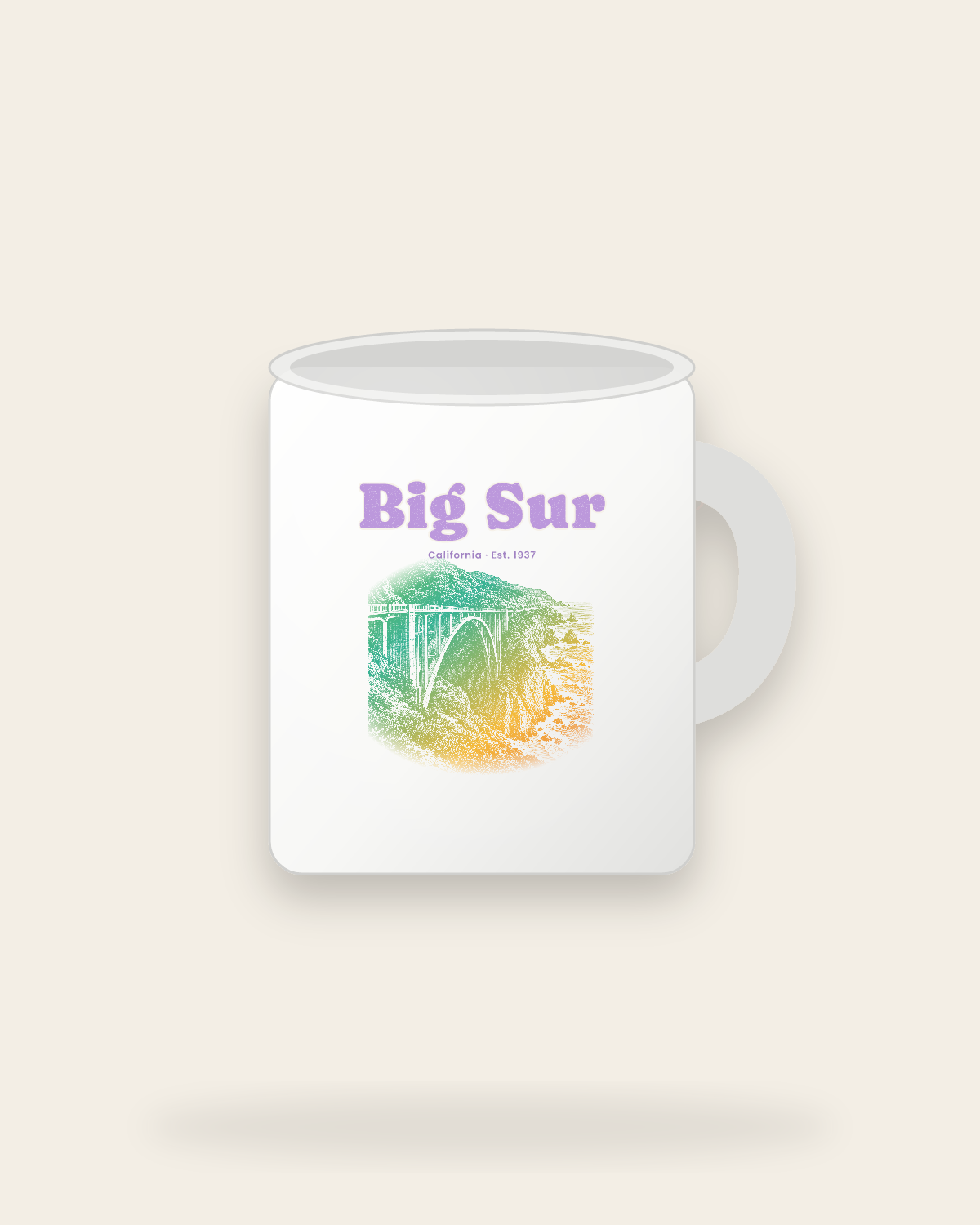 Big Sur Bixby Bridge Ceramic Mug 11oz in White