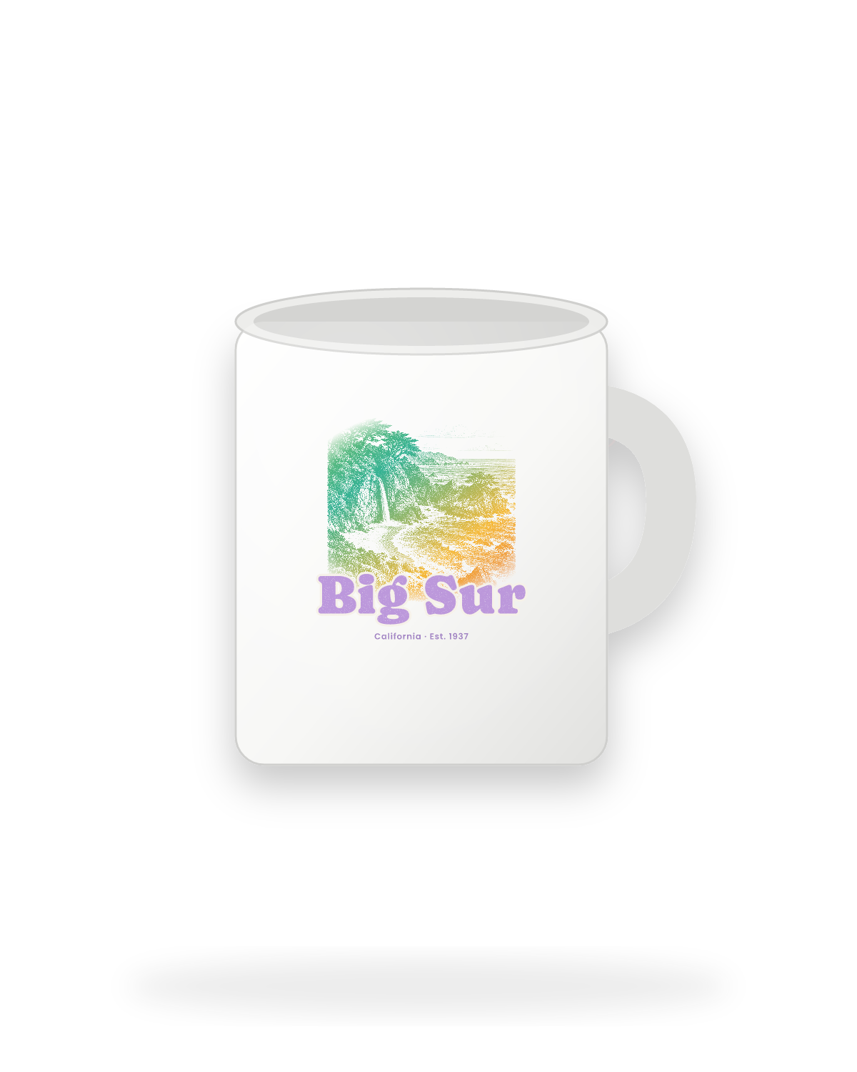 Big Sur McWay Falls Ceramic Mug 11oz in White