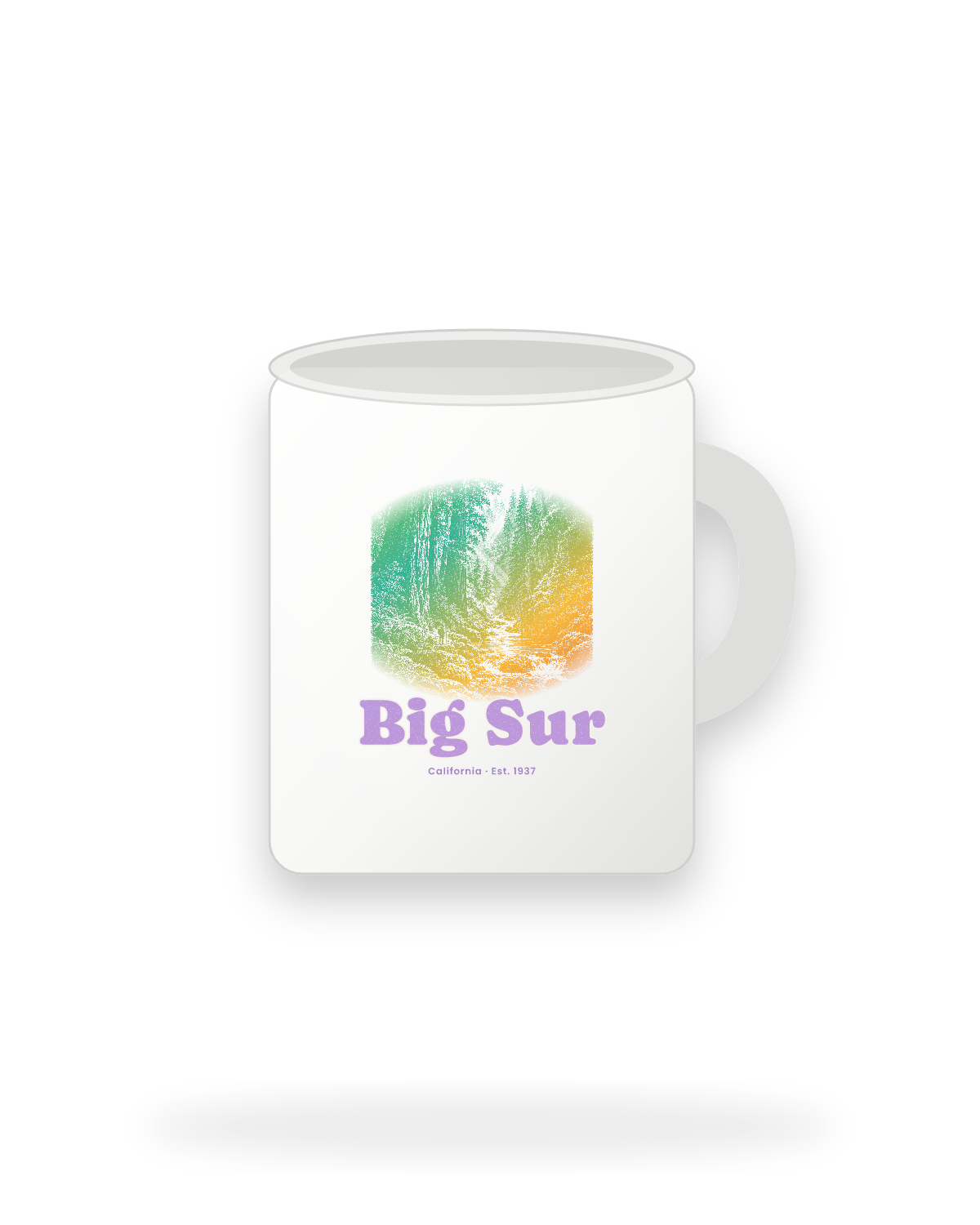 Big Sur Redwood Gorge Ceramic Mug 11oz in White