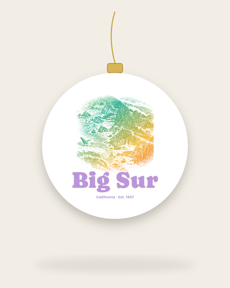 Big Sur Coast Map Ceramic Ornament