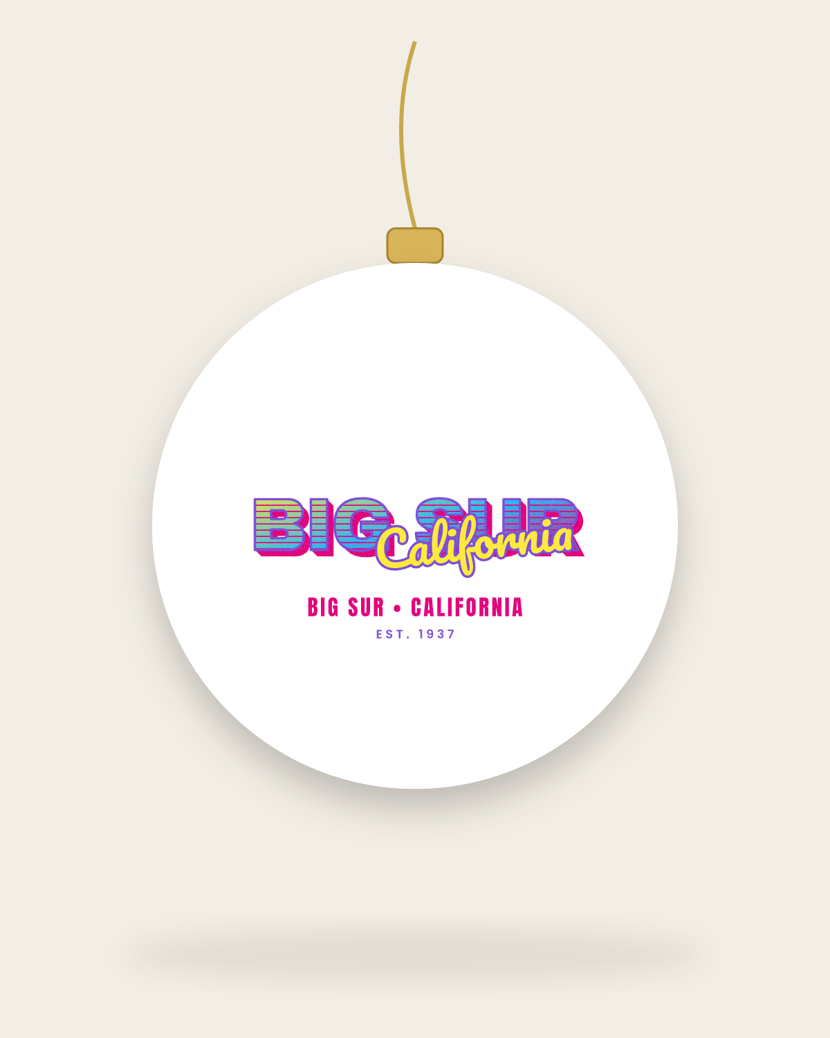 Big Sur Music TV Ceramic Ornament in White