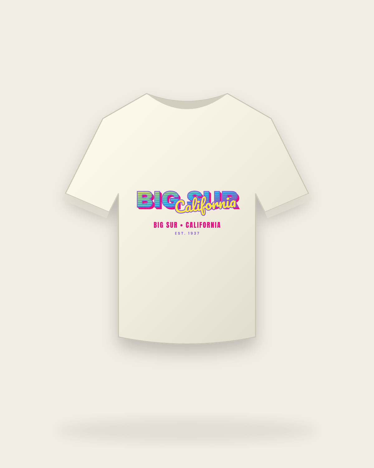 Big Sur Music TV Vintage Wash Tee in Ivory