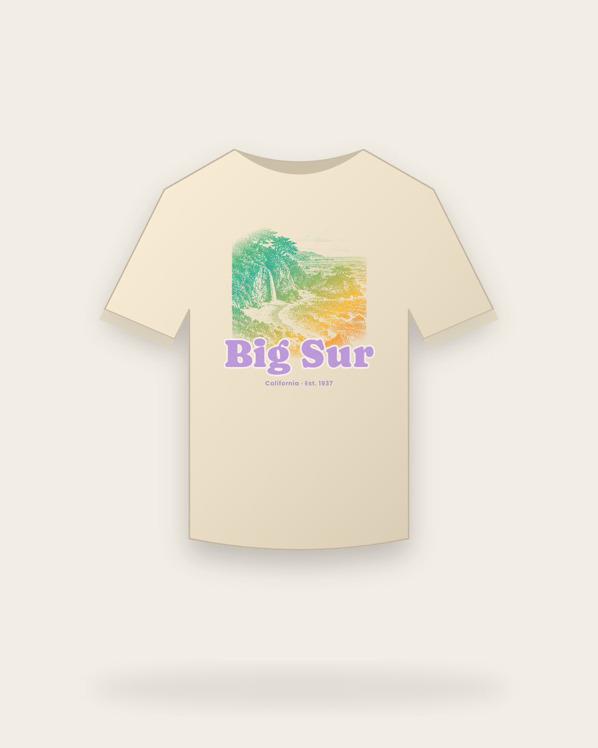 Big Sur McWay Falls Classic Tee in Natural