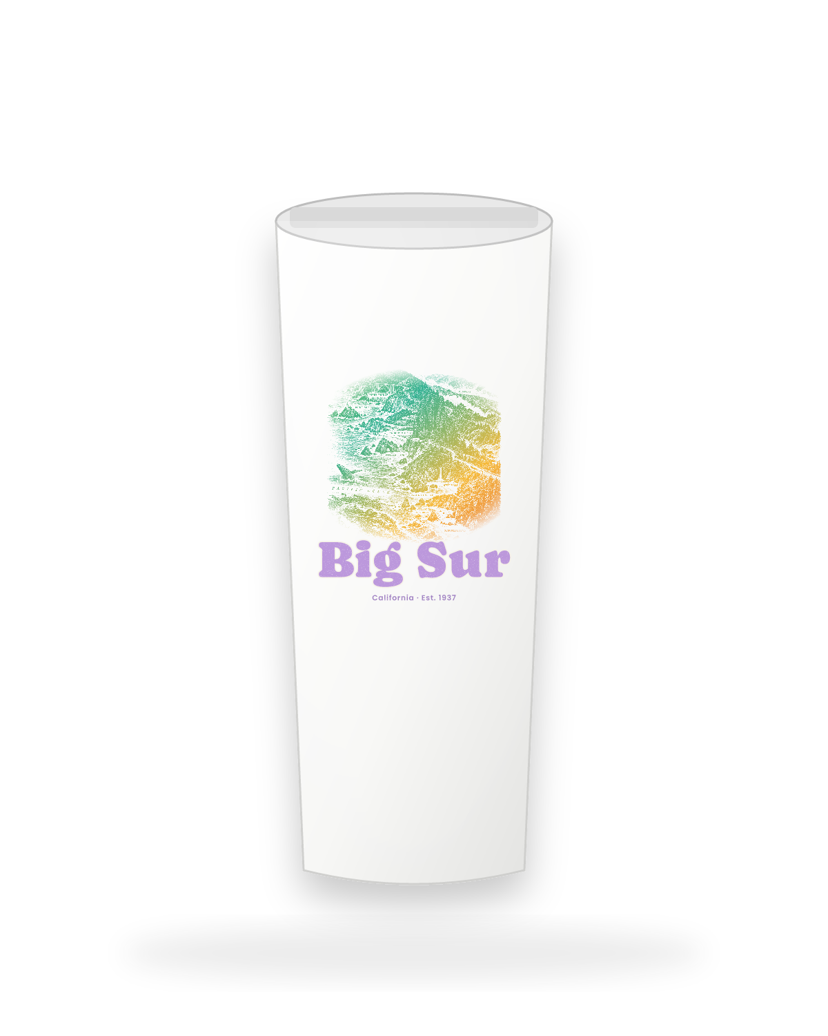 Big Sur Coast Map Insulated Tumbler 20oz in White