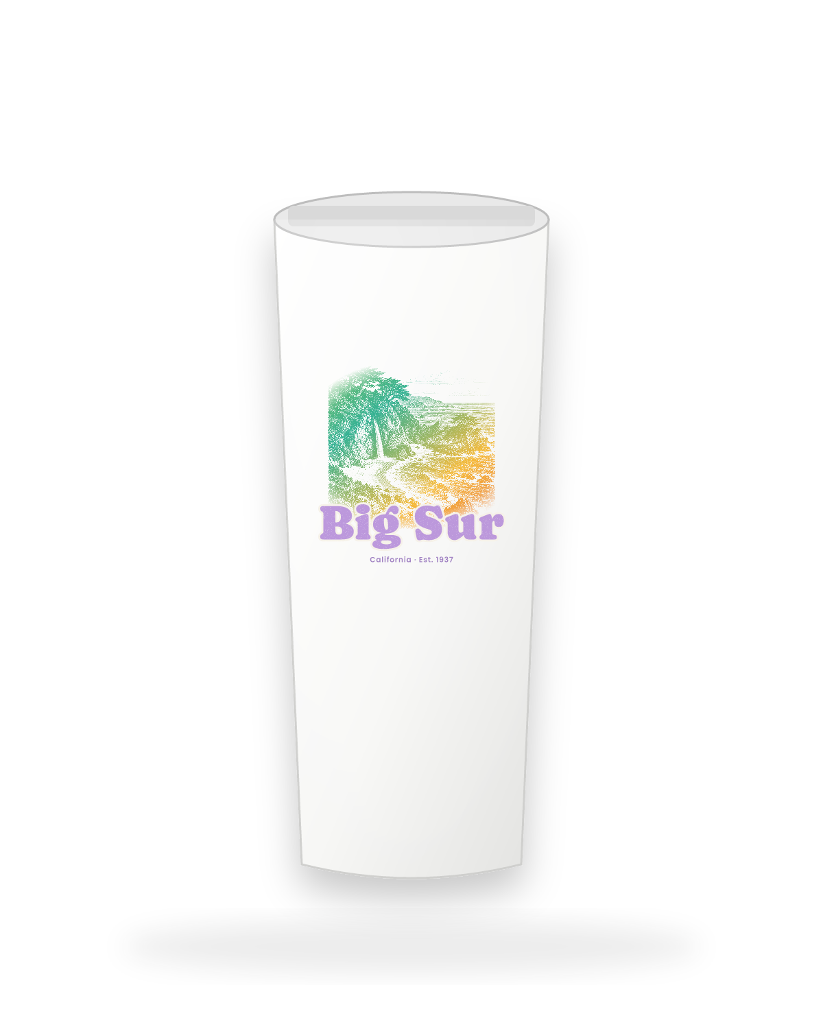 Big Sur McWay Falls Insulated Tumbler 20oz in White