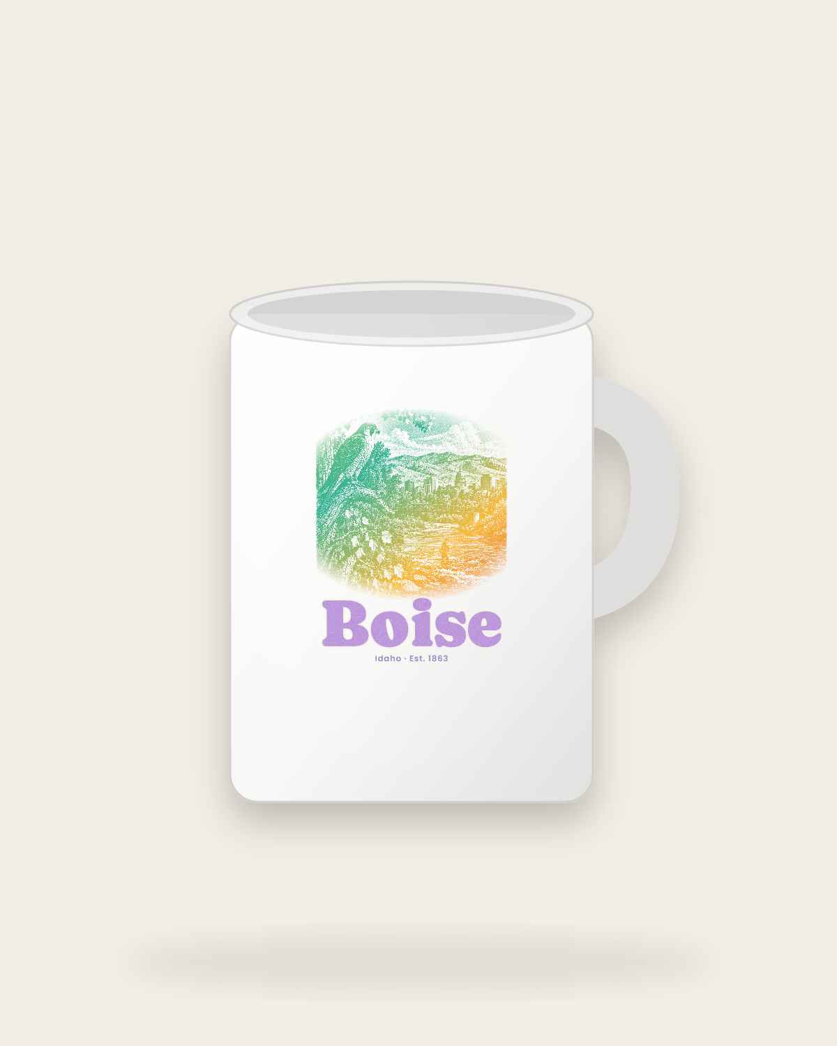 Boise River Falcon Ceramic Mug 15oz in White
