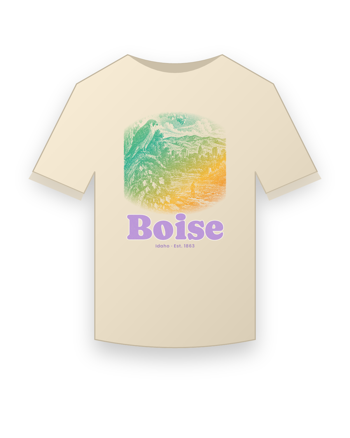 Boise River Falcon Organic Cotton Tee in Natural