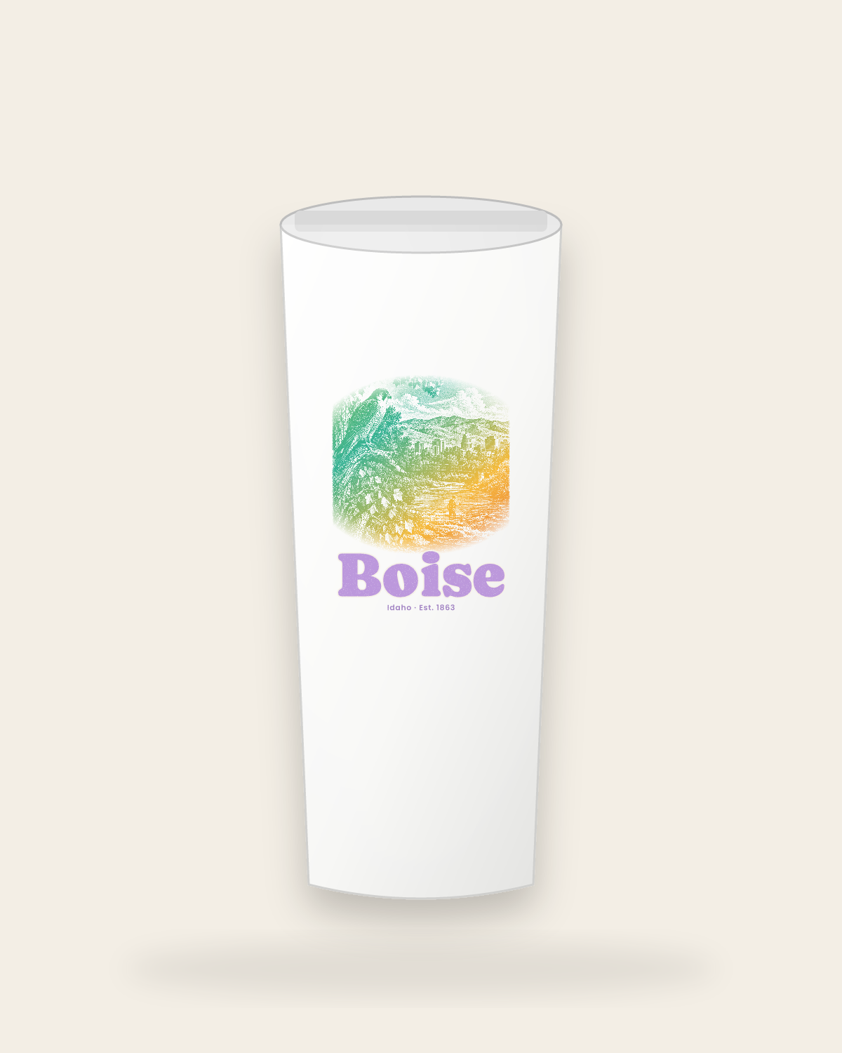 Boise River Falcon Insulated Tumbler 20oz in White