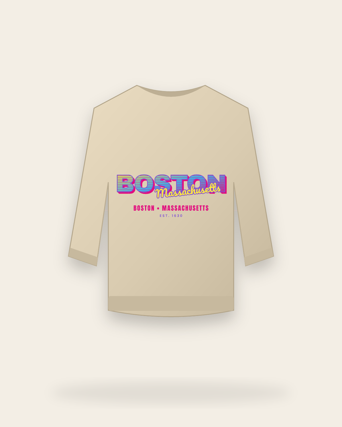 Boston Music TV Crewneck Sweatshirt in Sand