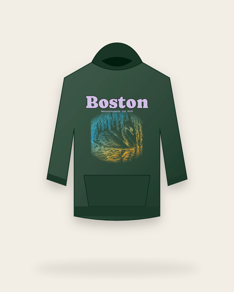 Boston Public Garden Swan Hooded Sweatshirt