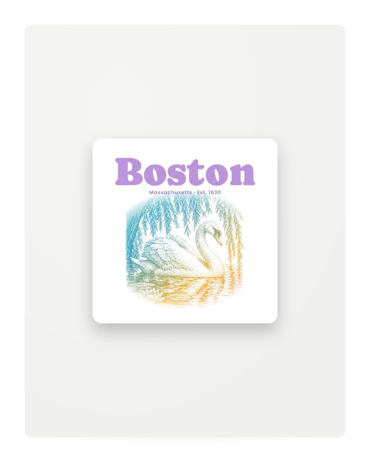 Boston Public Garden Swan Fridge Magnet in White