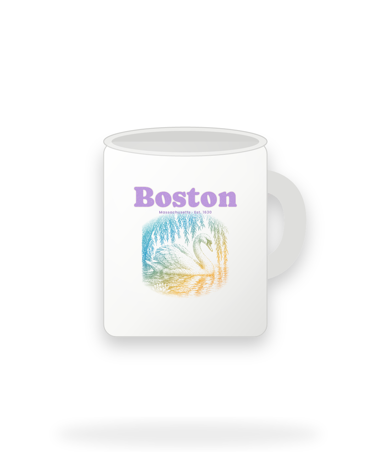Boston Public Garden Swan Ceramic Mug 11oz in White