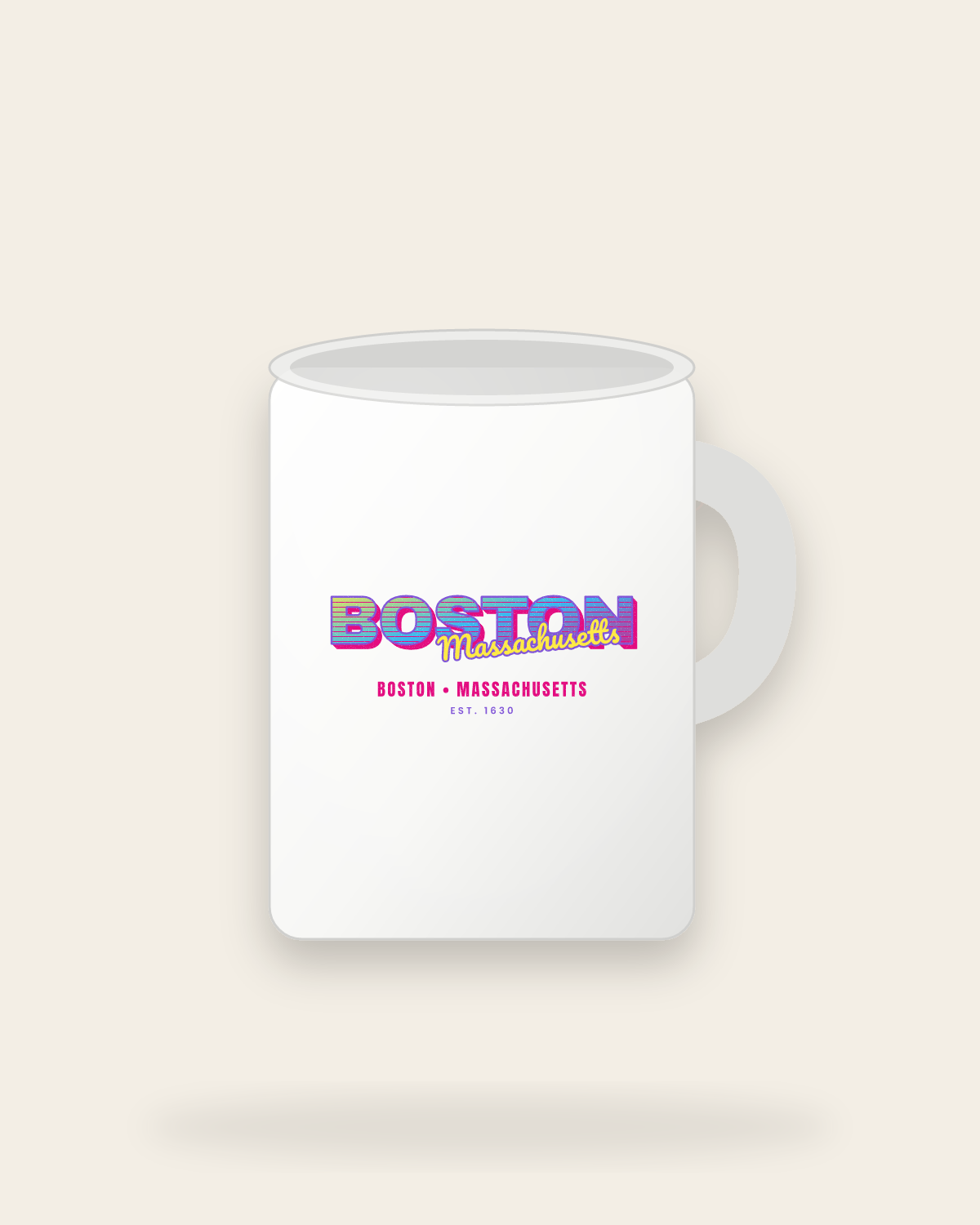 Boston Music TV Ceramic Mug 15oz in White